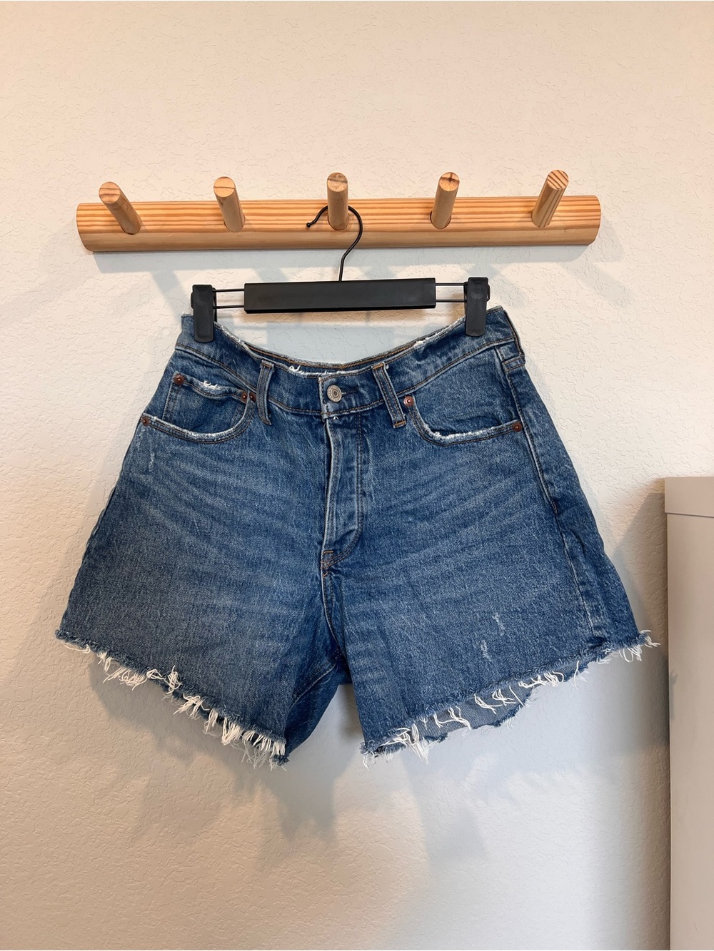 Abercrombie & Fitch Distressed Blue Denim Cutoff Shorts